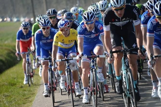 Nacer Bouhanni sits in behind his faithful FDJ teammates