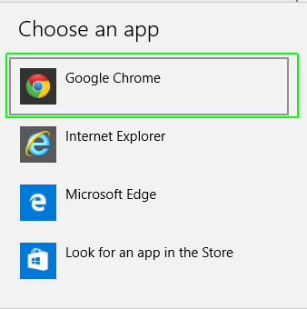 set chrome as default browser windows 10