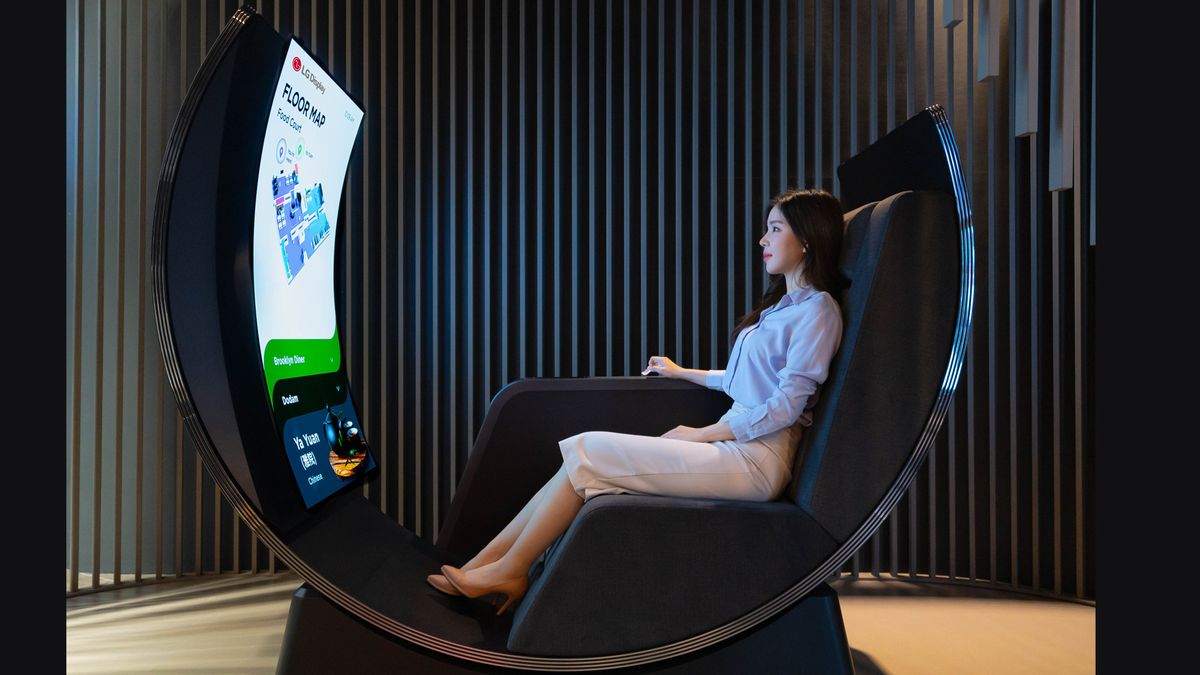 LG menghadirkan OLED fleksibel ke kursi malas berputar yang liar