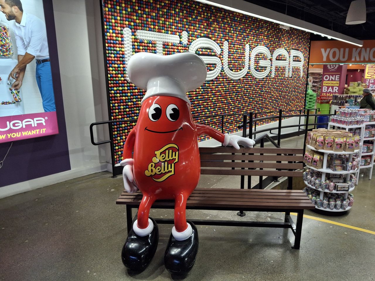 Jelly Belly display inside candy store shot by Galaxy A35