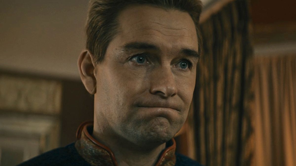 Close-up of Homelander&#039;s disappointed and worried face after seeing Sister Sage&#039;s lobotomy wound in The Boys Season 4