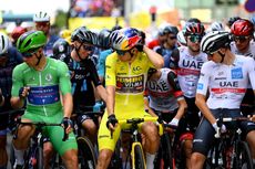 (l-r) Jasper Philipsen in green, Wout van Aert in yellow, and Tadej Pogačar in white the last time the Tour de France visited Lille, in 2022