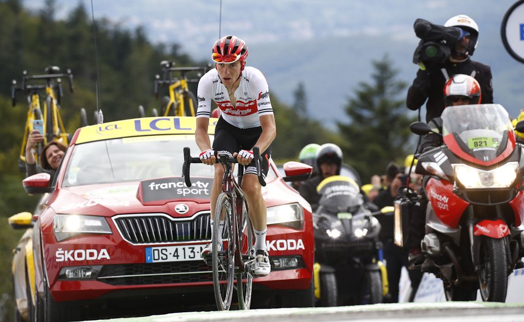 Giulio Ciccone finished second on stage 6 of the Tour de France and rode into the yellow jersey