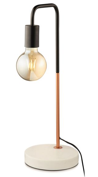 aldi black and copper vintage table lamp