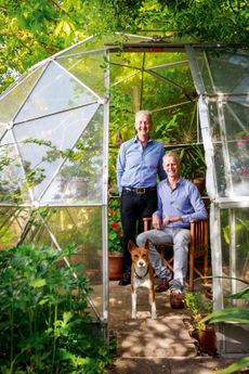 Greenhouse at The Chase, London SW4, owned by Charles Rutherfoord (right) and Rupert Tyler (left). Photo: Andrew Sydenham / Country Life