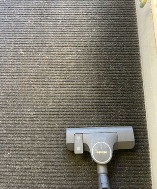 Vacuuming entrance barrier matting with the Miele Boost CX1 canister vacuum in Bristol Animal Rescue Centre