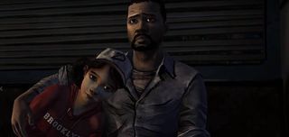 Lee and Clementine in The Walking Dead Season 1