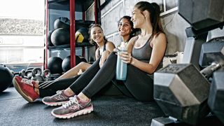 Women resting at gym