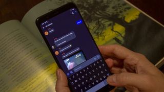 Google Messages RCS chatting on a Pixel 4a.