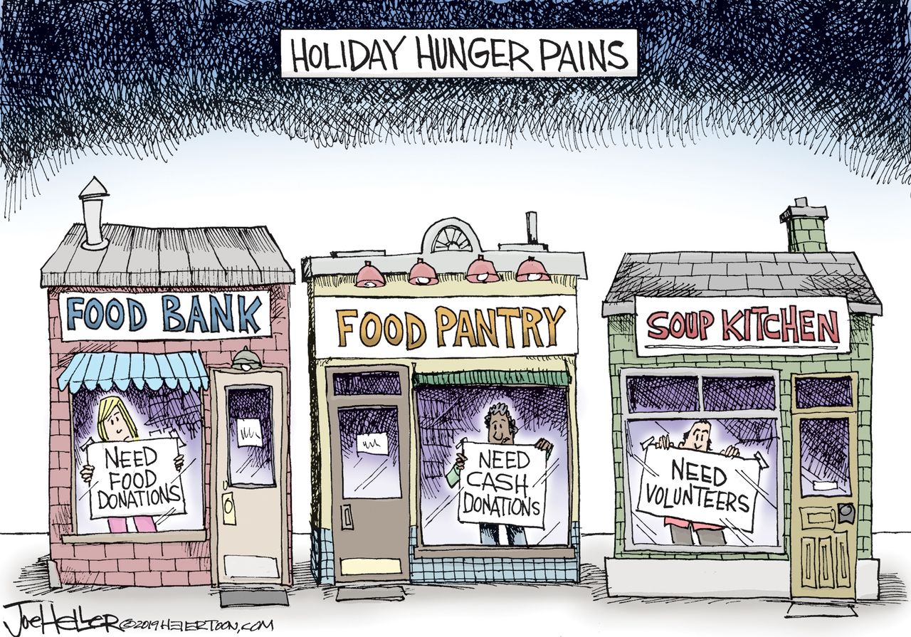 Editorial Cartoon U.S. Holiday Hunger Pains