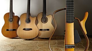 Four Yamaha nylon-string guitars