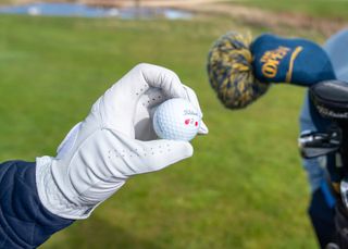 Identifying golf ball - identification mark