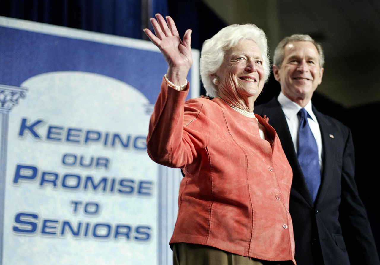 Barbara Bush and George W. Bush.