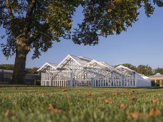 longwood gardens, lush greenery and a greenhouse