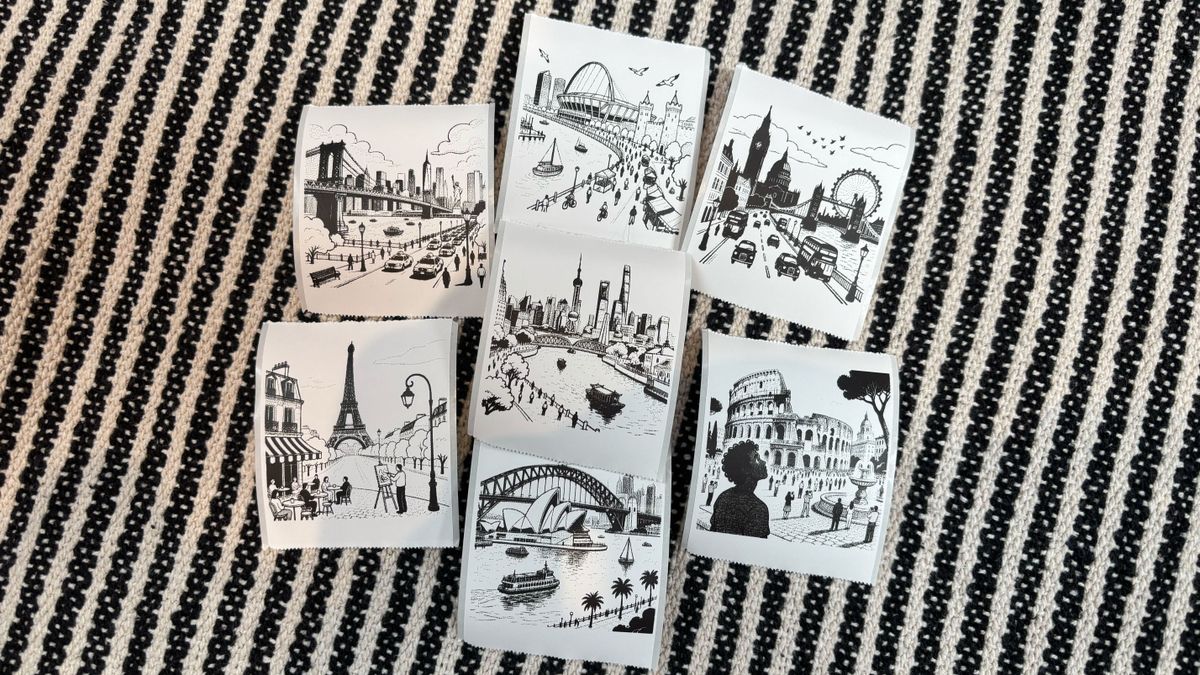 Custom stickers designs representing different global cities