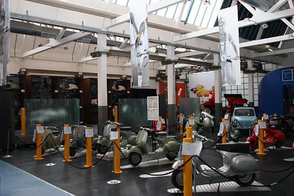Part of the Museo Piaggio's showroom floor.