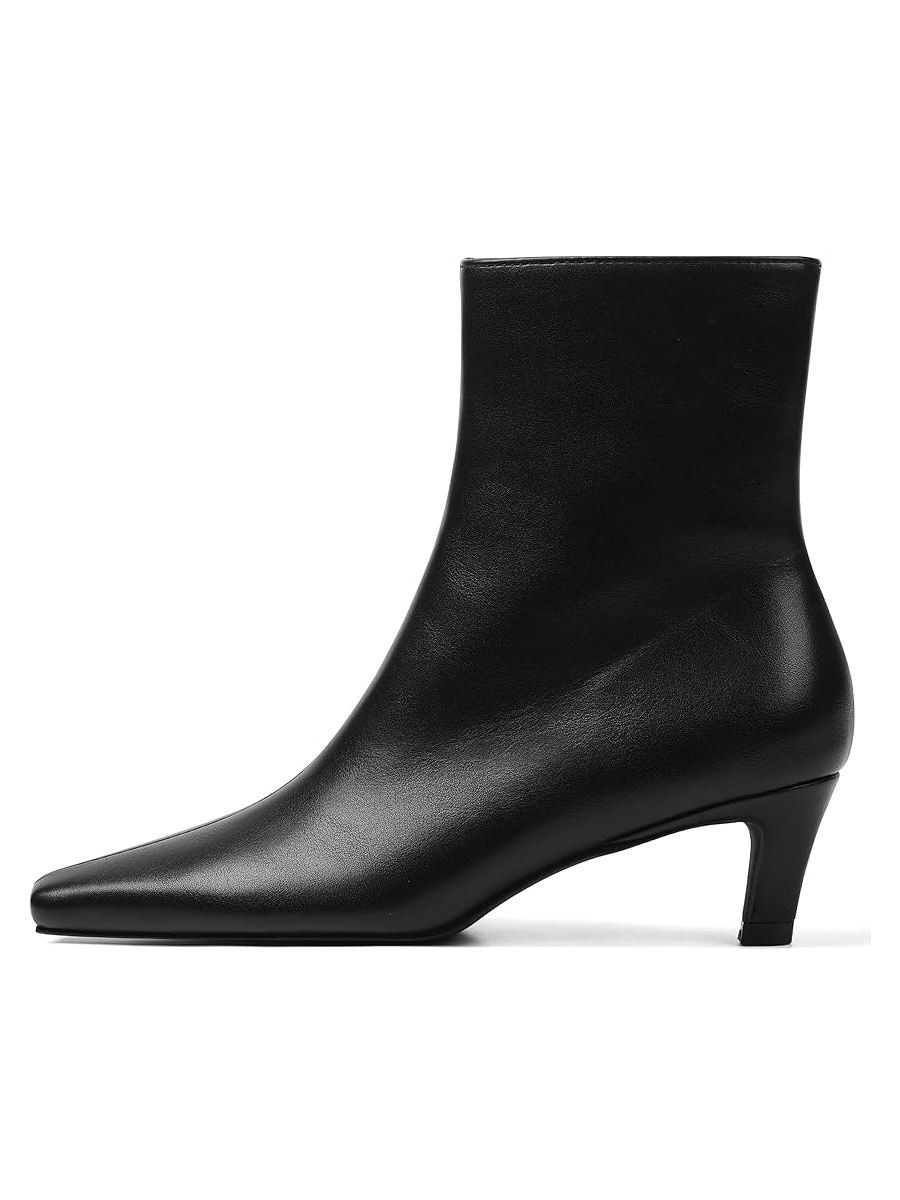Mattiventon, Mattiventon Fall Boots for Women Low Heel Square Toe Kitten Heel Booties Dressy Comfortable Mid Calf Boots With Side Zip