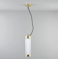 Pillar pendant light in polished brass