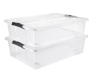 Sorbus S/(2) 40qt Underbed Storage Bins With Wh Eels & Lids