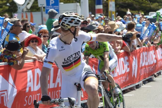 Greipel's national German skin suit was very visible today