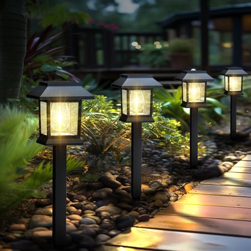 Greluna Solar Lights Outdoor,12 Pack 3000k Waterproof Auto On/off Solar Pathway Lights for Your Garden, Landscape, Path, Yard, Patio, Driveway,walkway Decor