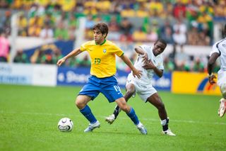 Juninho Pernambucano in action for Brazil in 2006.