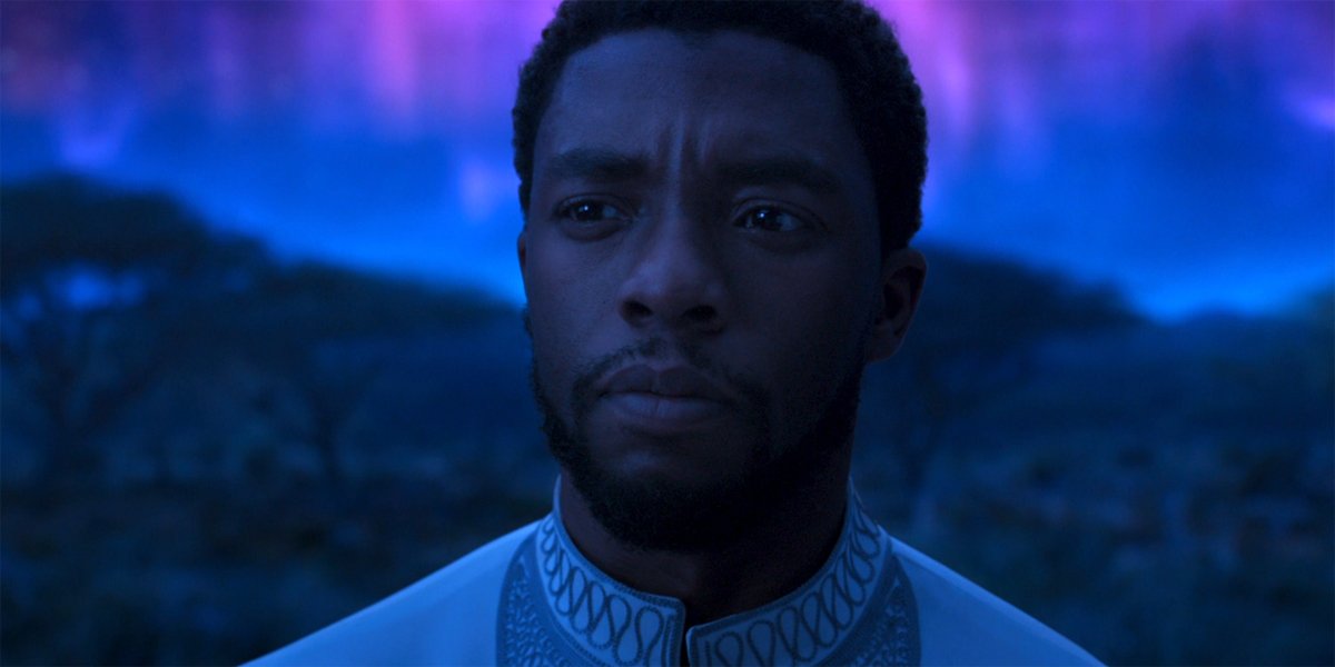 Chadwick Boseman as T&#039;Challa in the ancestral plane in Black Panther