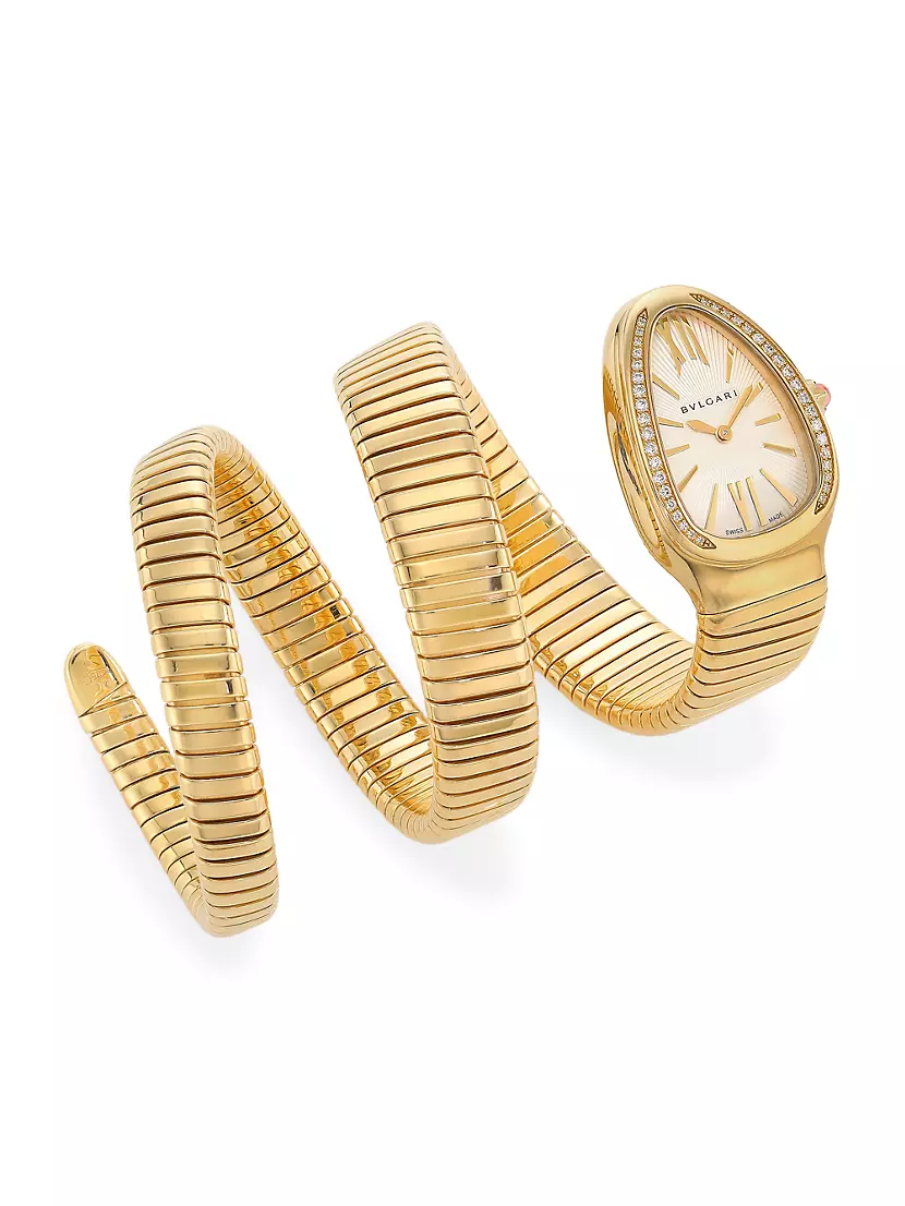 Serpenti Tubogas Yellow Gold & Diamond Double Twist Watch