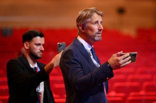 Edwin van der Sar, CEO of AFC Ajax and former professional footballer looks on prior to the UEFA Champions League 2022/23 Group Stage Draw at Halic Congress Centre on August 25, 2022 in Istanbul, Turkiye.
