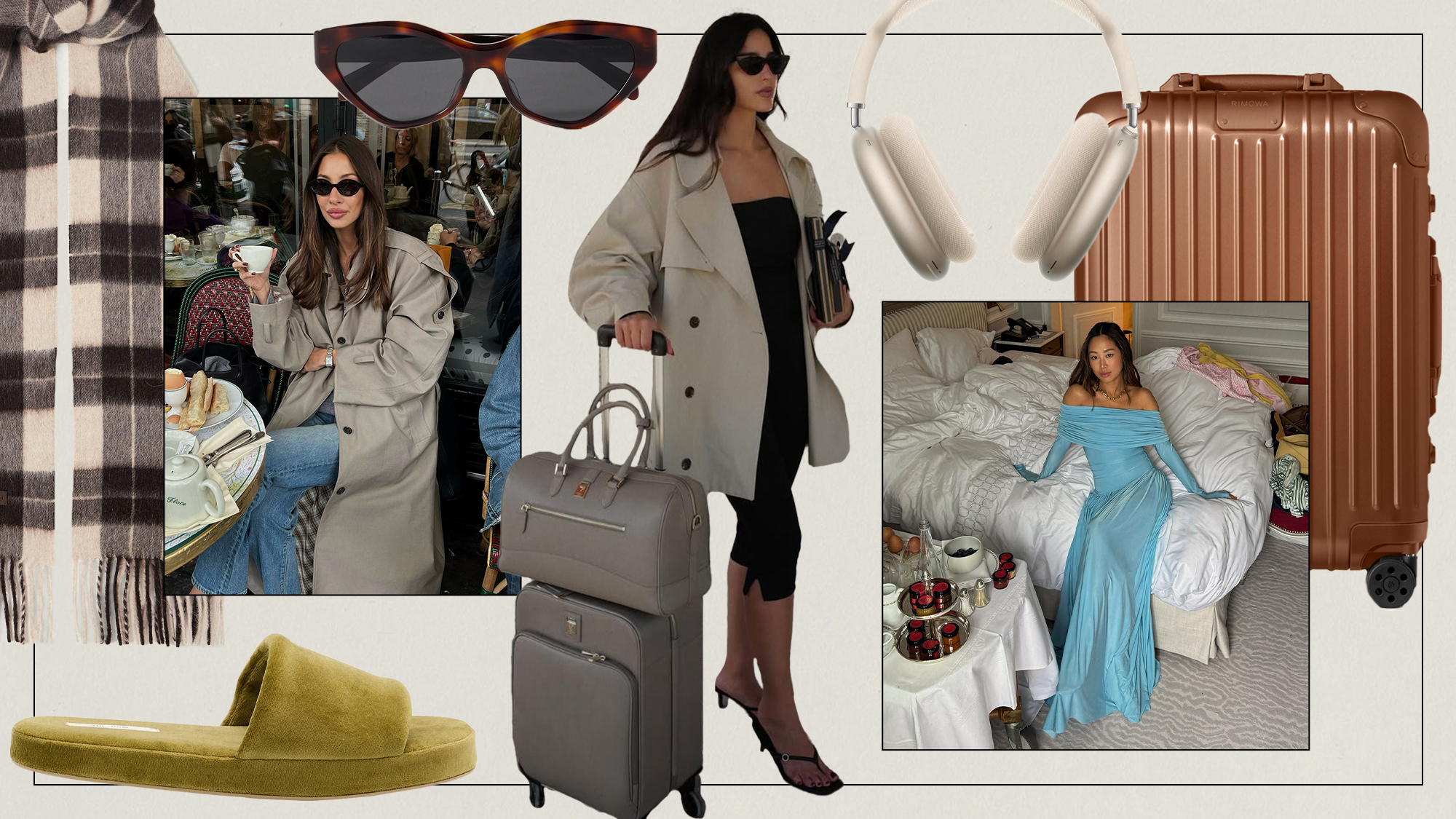 Collage of travel-related gifts