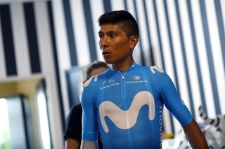 Nairo Quintana (Movistar) meets the press on the second rest day at the Tour de France