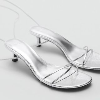 Mango silver heels 
