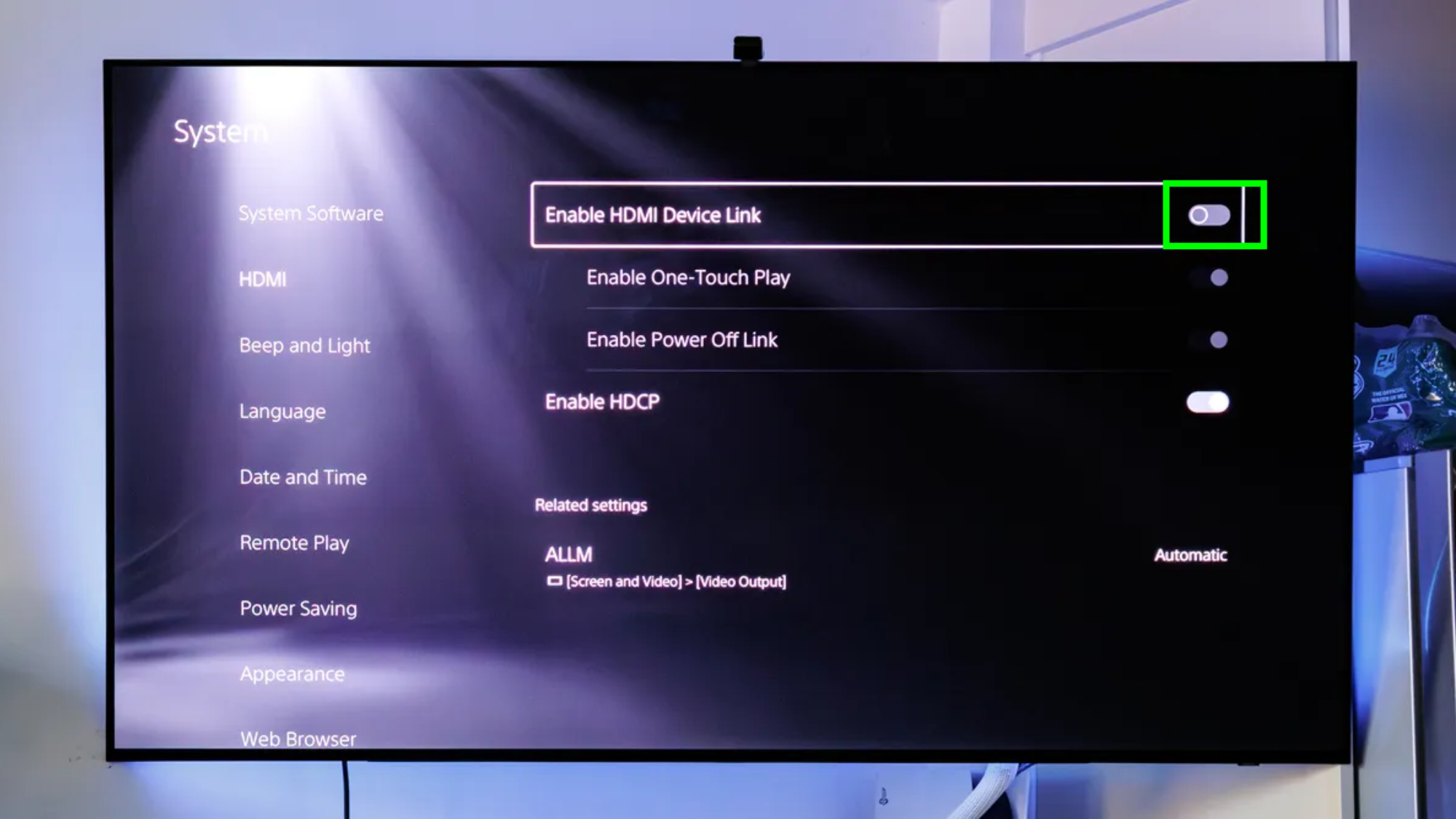 How to disable PS5 HDMI device link