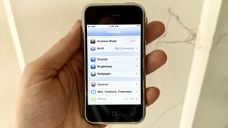 The settings screen on an original iPhone