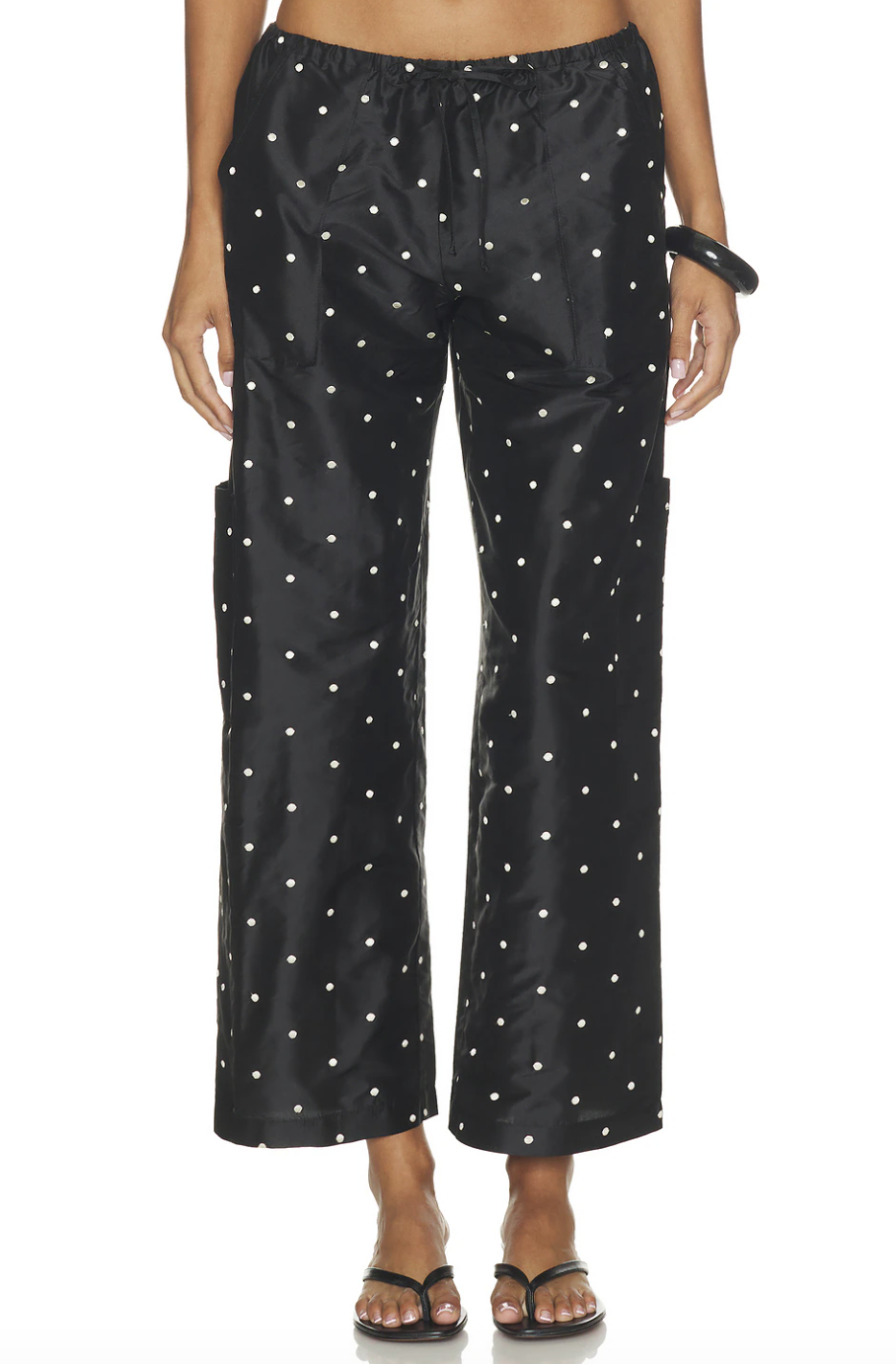 DONNI The Taffeta Drawstring Cargo Pants