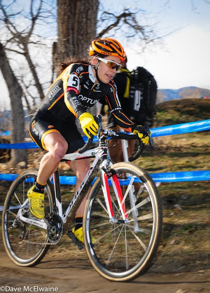 Crystral Anthony ( Optum Pro Cycling) riding solidly in third position