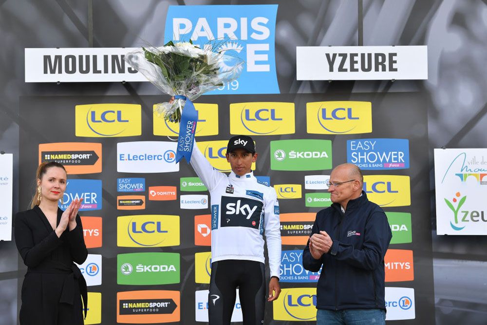 Egan Bernal (Team Sky) in the white jersey in Paris-Nice