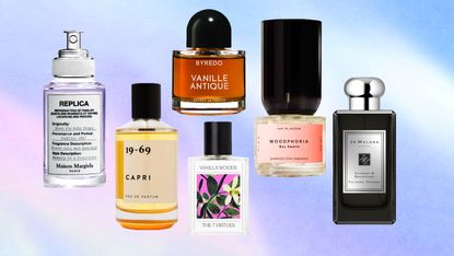 Best Winter Perfumes collage including byredo, replica, and vanilla woods winter perfumes