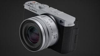 The Panasonic Lumix S9 in silver with a black wrap