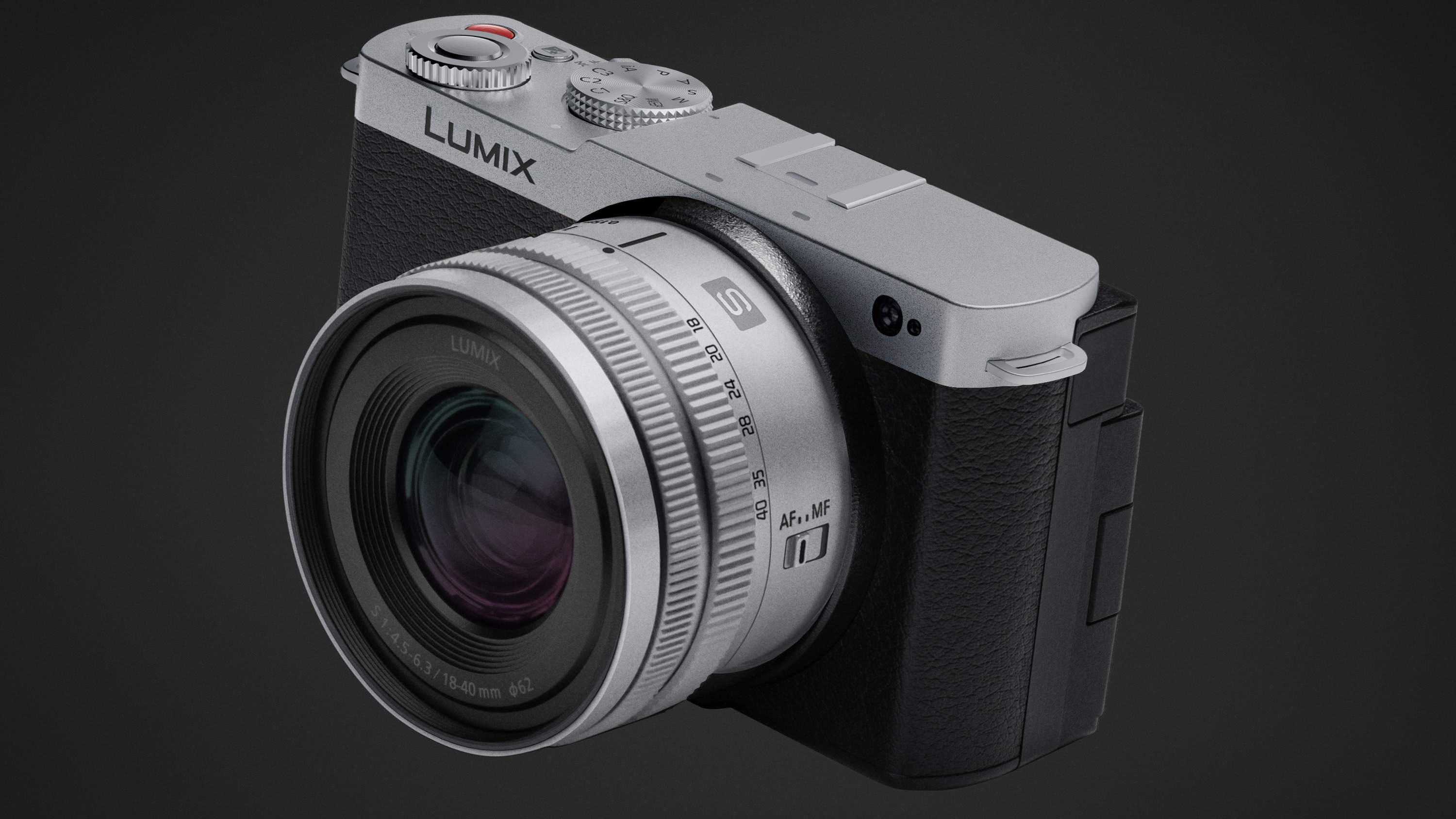 The Panasonic Lumix S9 in silver with a black wrap