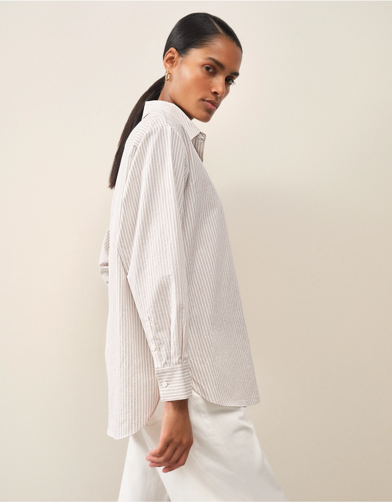 The White Company, Cotton Stripe Boyfriend Shirt