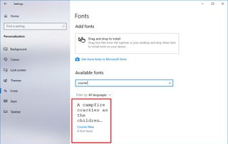 Windows 10 font settings