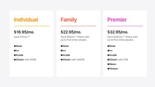 Apple One pricing