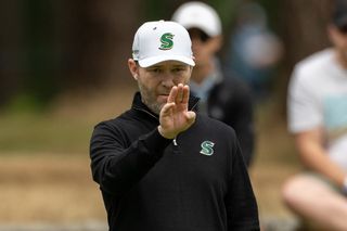 Branden Grace lines up a putt