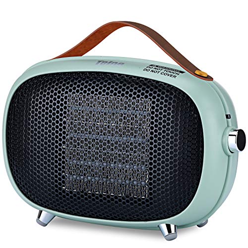 Space Heater, Teioe Mini Electric Space Heater 800w/400w, Small Ptc Ceramic Heater With Tip-Over and Overheat Protection, 3 Operating Modes, Space Heaters for Office, Bedroom and Under Desk (green)