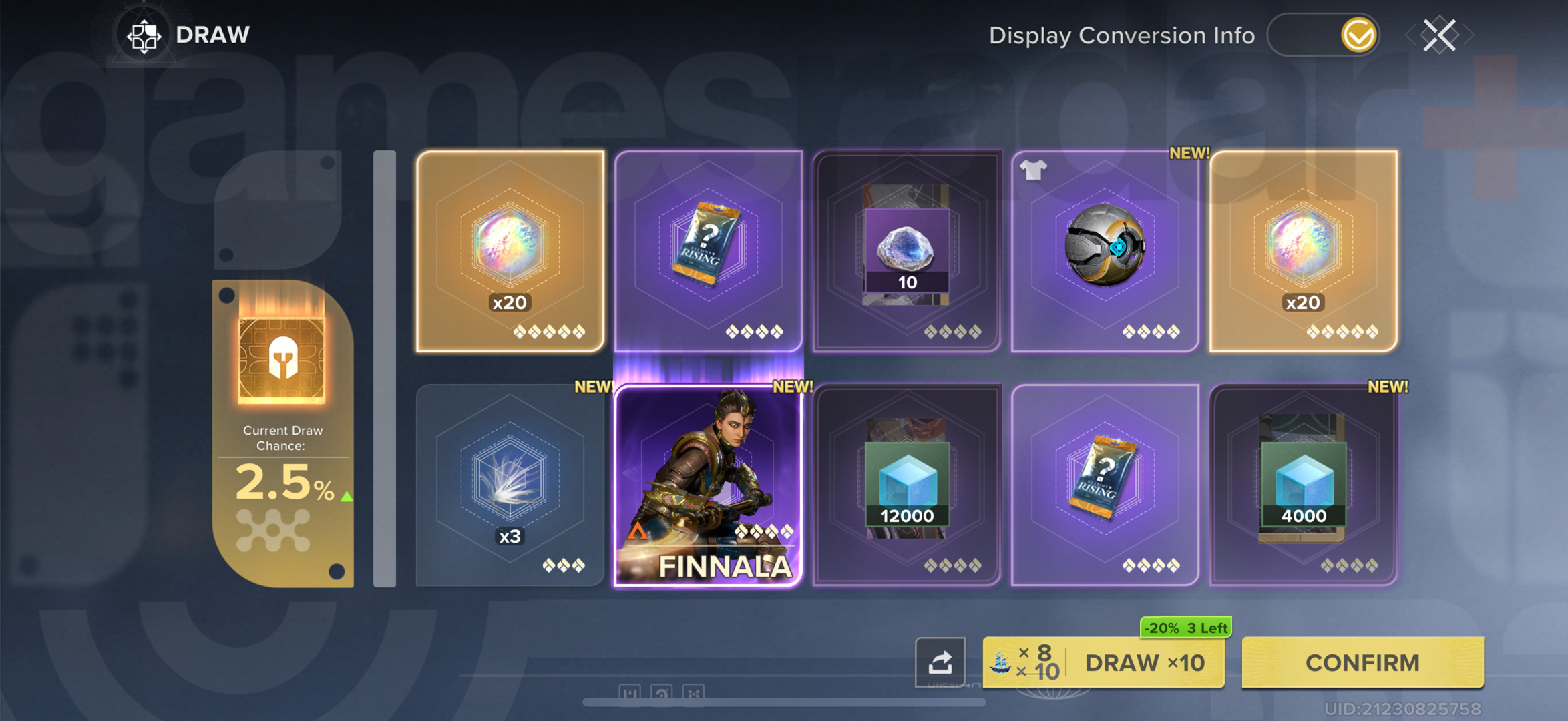Considering a Destiny Rising reroll after reviewing the Draw results