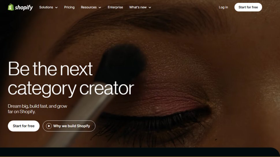 Website screenshot of Shopify (February, 2026)