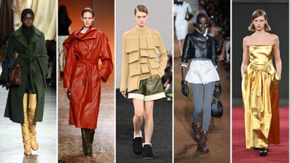 Collage for leather catwalk trends