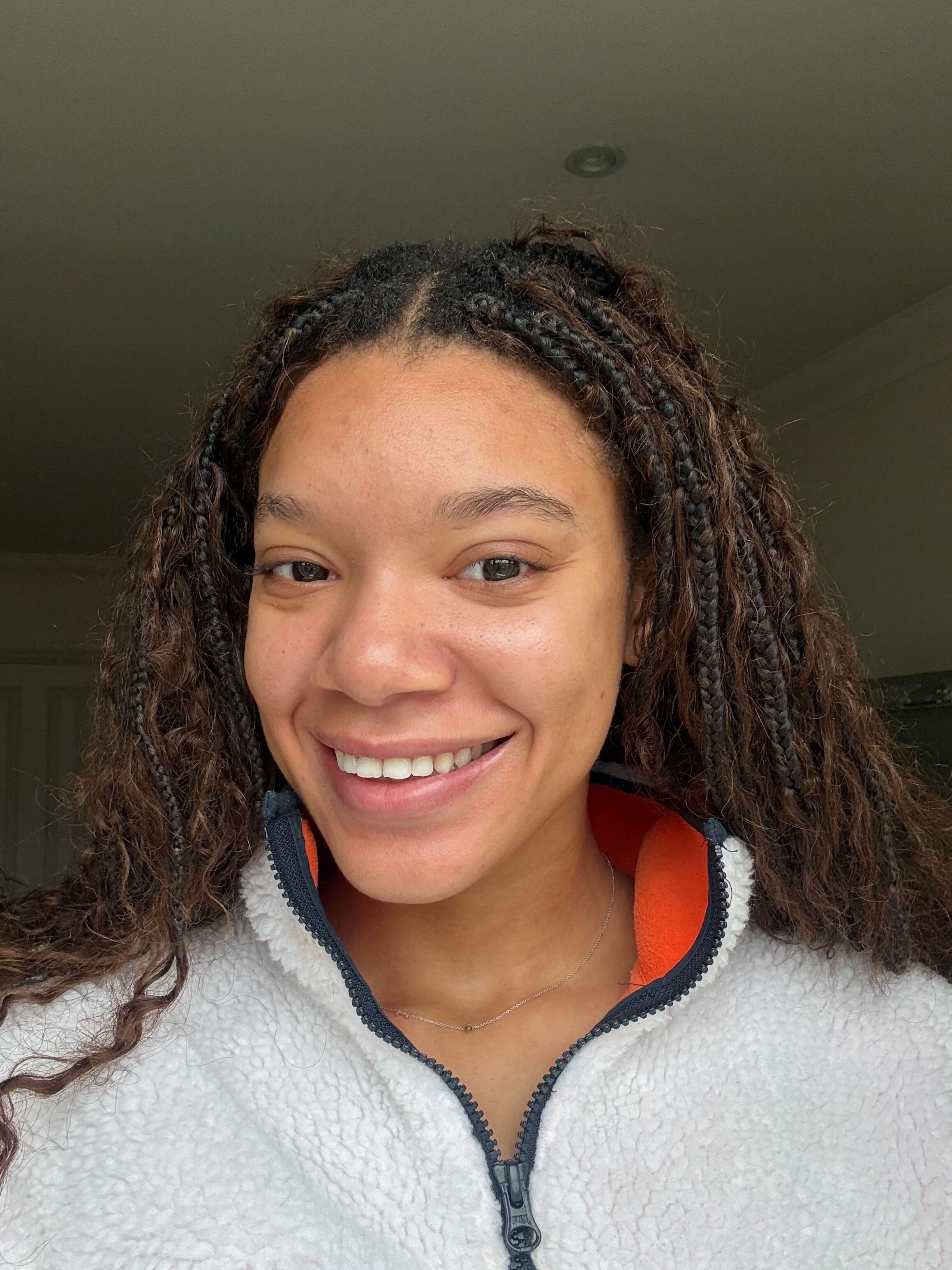 Imani after testing Isle of Paradise tanning drops in shade Dark