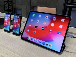 iPad Pro with iPhone XR and XS at event